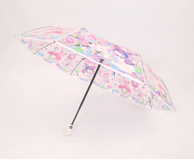 中國 FOXTAIL  卡通三麗鷗夢幻透明雨傘 學生傘晴雨傘拍攝傘 摺疊全自動自開收 1件