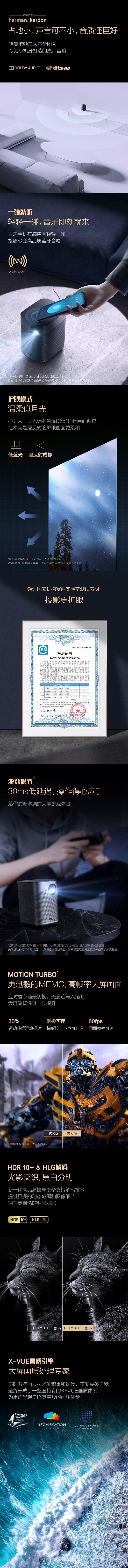 【全網最低價】極米Halo+ 便攜高清智能投影儀 海外版 1080P支持4K 內置電池 便攜款[北美版電壓]【加拿大直郵】