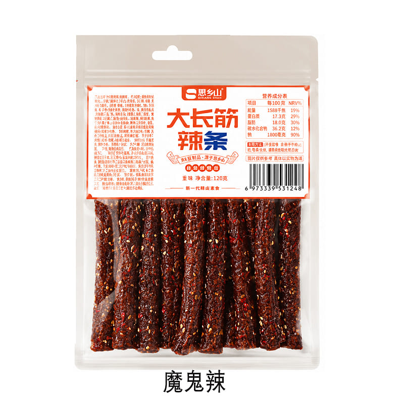 사향산 긴 매운 글루텐 스틱 악마의 매운맛 125 그램