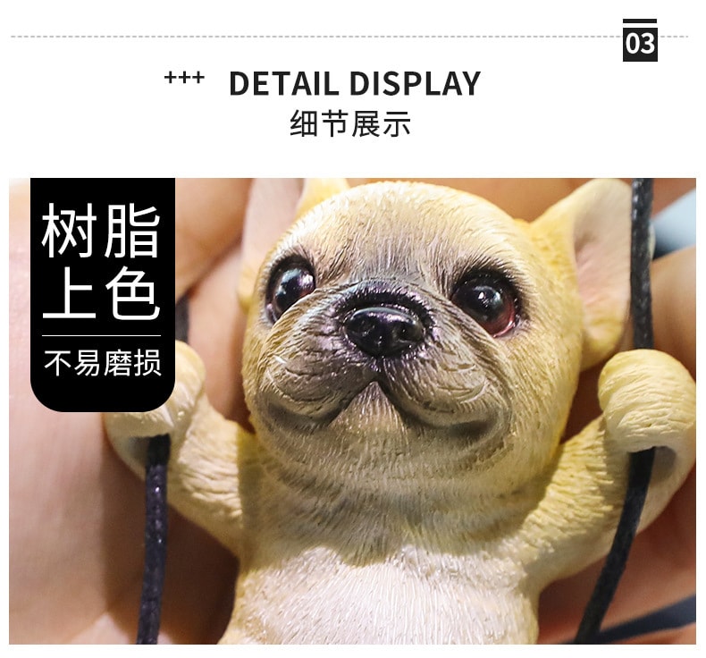 斗牛犬法斗汽车挂件后视镜车载挂饰车内吊坠diy可爱小狗子小清新 车饰品 墨镜金项链款 1个