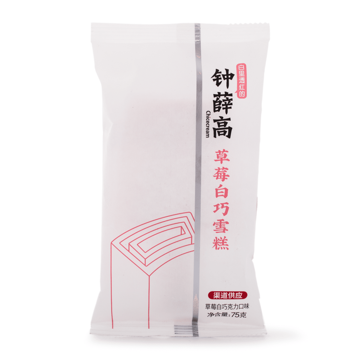Chicecream アイスクリーム ホワイトチョコいちご味 冷凍 72 グラム