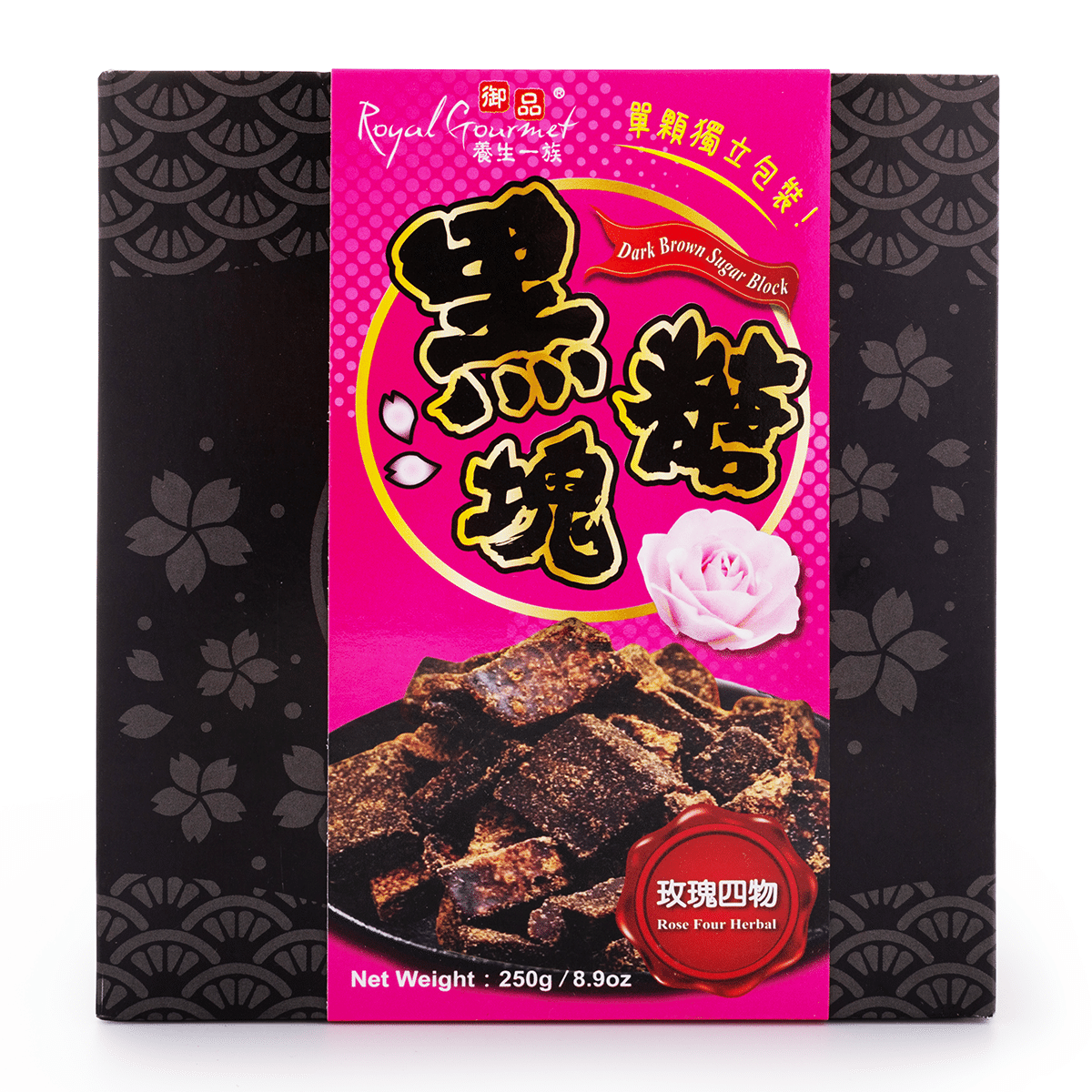 Instant Chinese Traditional Rose Herb and Brown Sugar Tea Block, 10ct 250 g