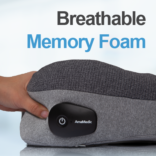 Amamedic Shiatsu Neck Massager - Breathable Memory Foam