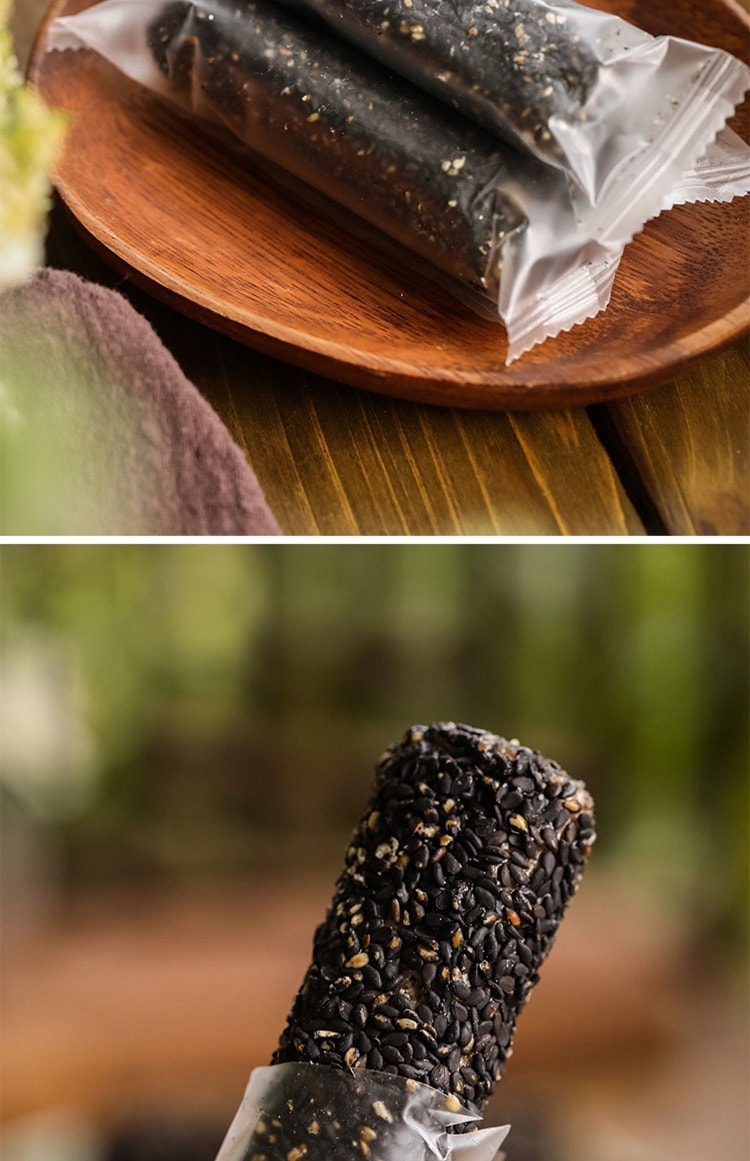 蘑菇风暴 【夹心黑芝麻棒】夹心芝麻香三层口感 200克 乌黑秀发 米香浓郁 蓬松绵密