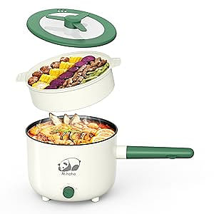 Get Electric Hot Pot with Steamer, Portable Nonstick Frying Pan