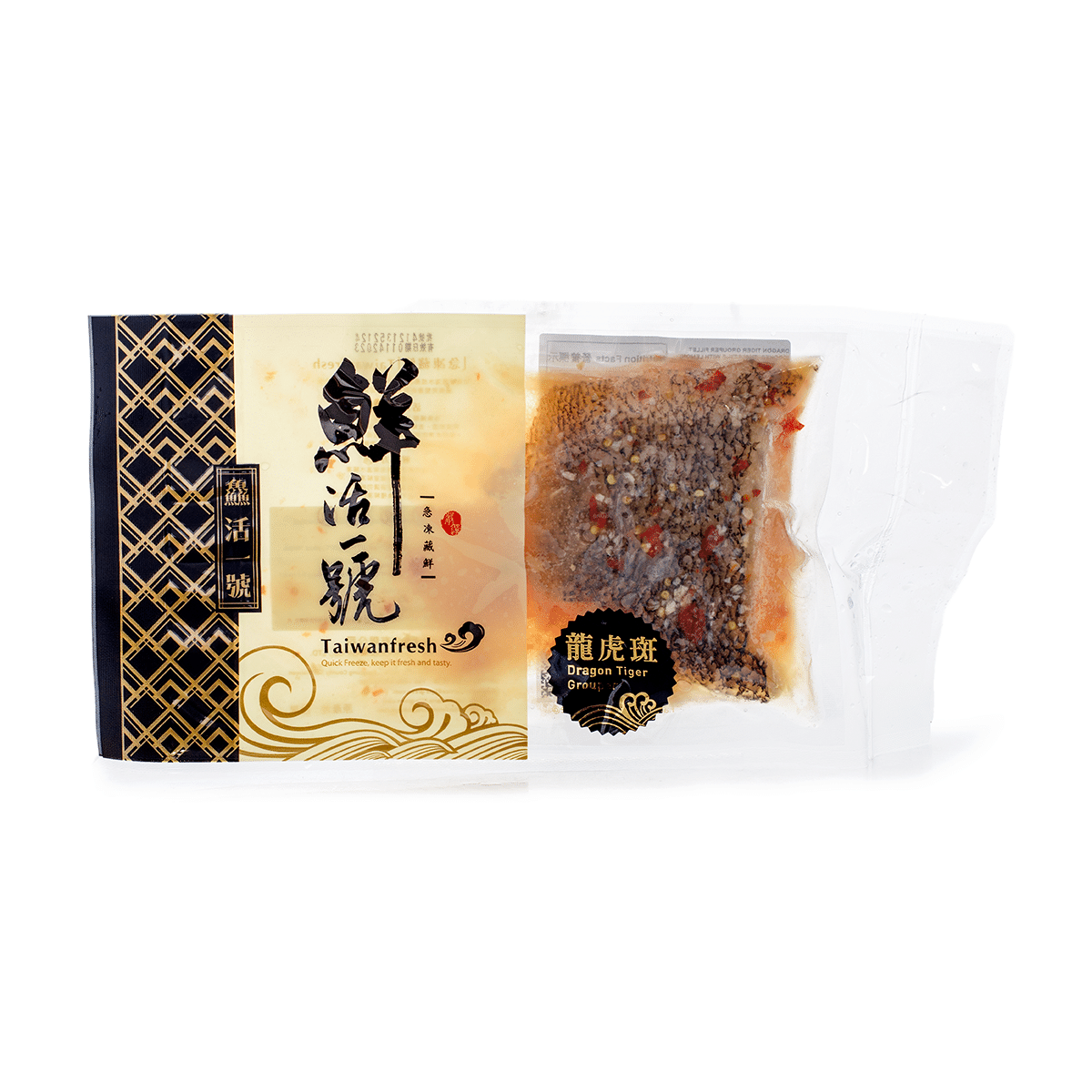Taiwanfresh Cooked Dragon Tiger Grouper Fillet, Thai Lemon Sauce Style Frozen 7 oz
