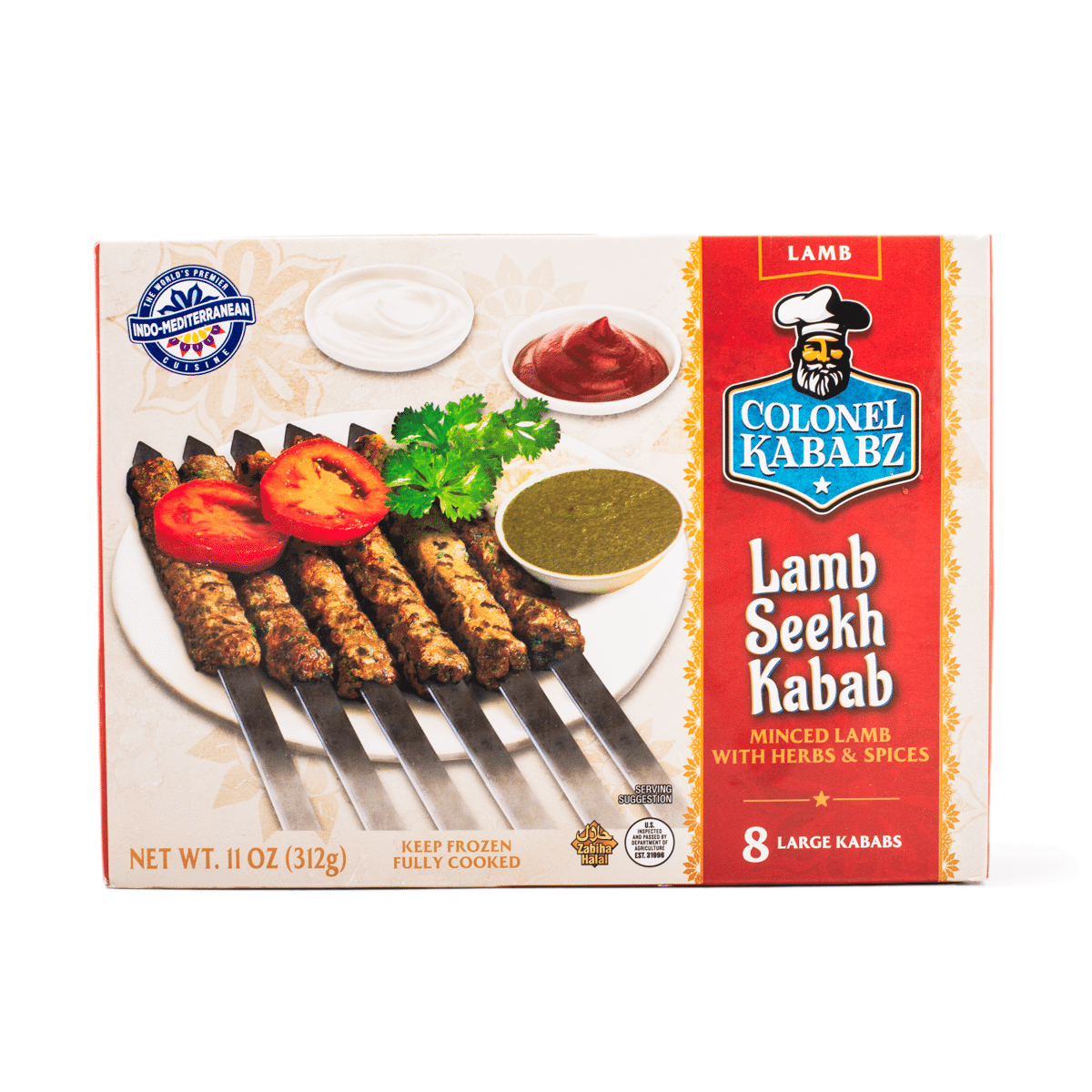 Kabab de Cordero Seekh, Congelados, Colonel Kababz 11 onza(s)