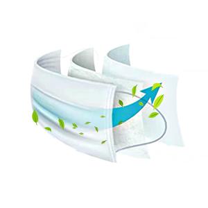white disposable face mask 3 ply