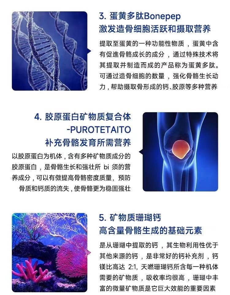 [日本直邮]  现货GH CREATION 日本增高 骨骼增长 营养补钙片 EX加强版