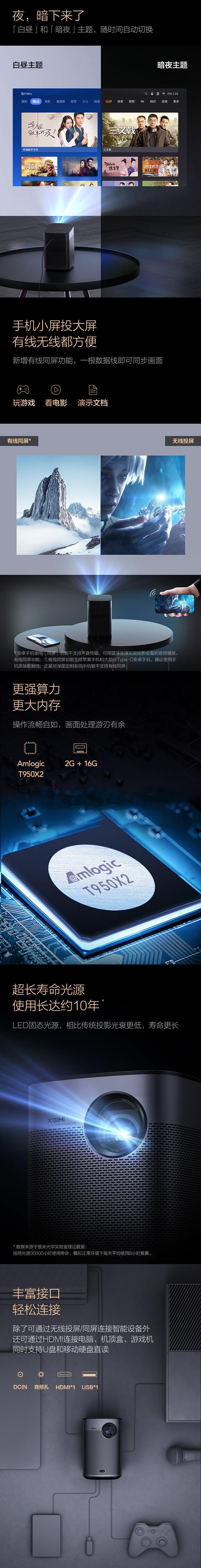 【全網最低價】極米Halo+ 便攜高清智能投影儀 海外版 1080P支持4K 內置電池 便攜款[北美版電壓]【加拿大直郵】