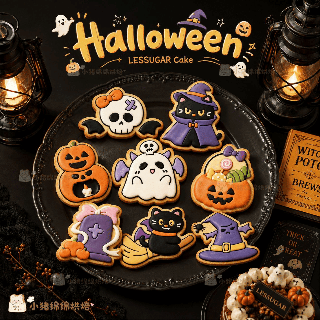Halloween Cookie Baking Molds 8Pcs Set 8 each