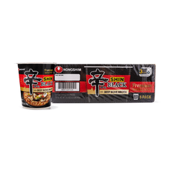Nongshim Shin Black Premium Noodle Soup, Cup 3.5 oz*6 pack