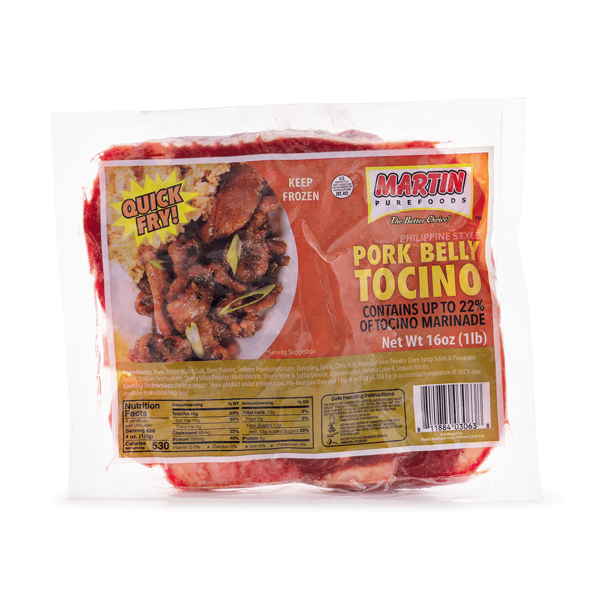 Martin Purefoods Pork Belly Tocino, Frozen 16 oz