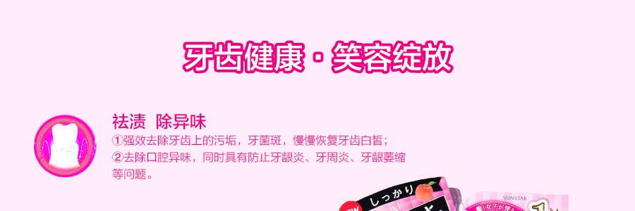 【日本直邮】SUNSTAR ORA2 增量限定版皓乐齿 深层清洁牙膏 鲜桃薄荷味 140g 