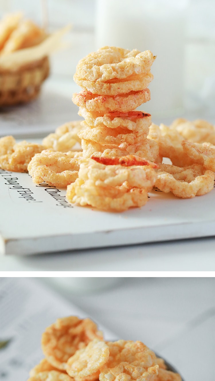 手作健康零食【小辣 樱花虾米饼】非油炸谷物米饼脆 45克 本宫饿了同款