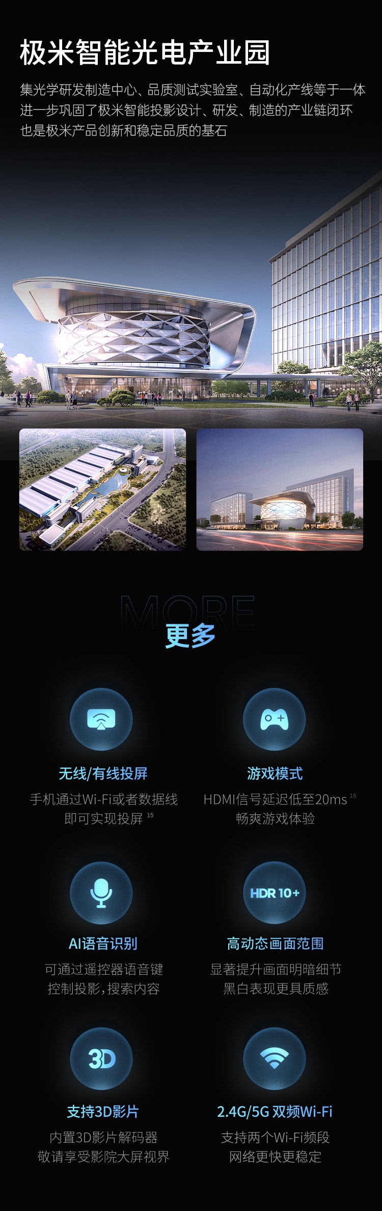 【贈價值$159.99黑色落地支架】極米Horizon 智能高清家用投影儀 FND原彩畫質 哈曼卡頓專利音響 海外版[北美版電壓]【加拿大直郵】