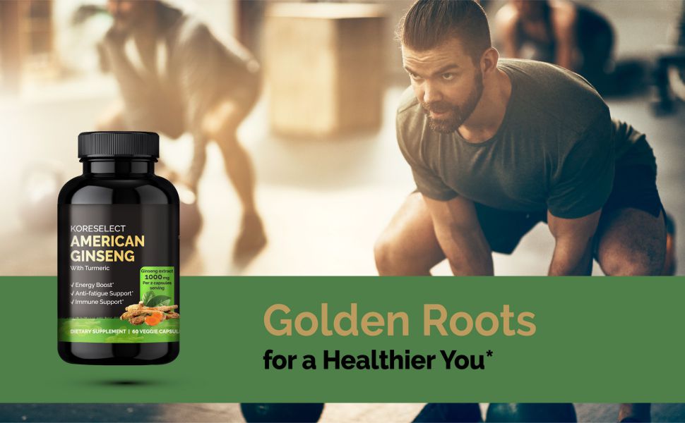 American Ginseng Energy Boost Capsules with Tumeric - Koreselect