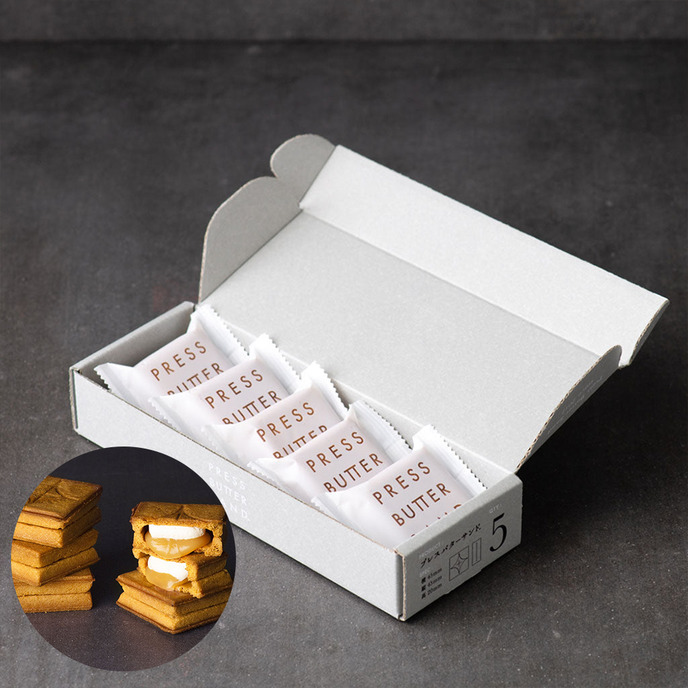 Get PRESS BUTTER SAND Caramel cream filled butter cookies 5pc