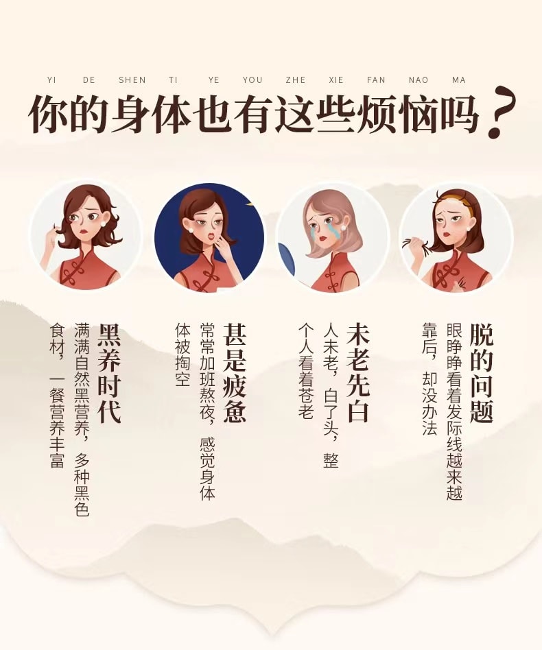 蘑菇风暴【每日黑芝麻粉】黑芝麻核桃桑葚粉 富含多种黑色食品 脱发体虚补身最佳 500克