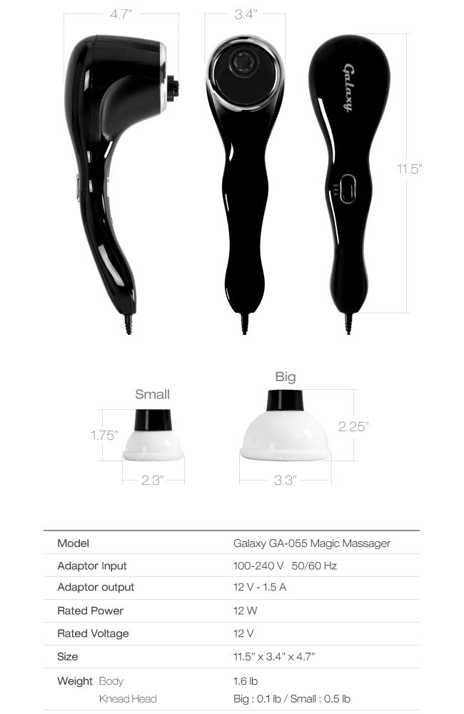 Galaxy GA-055 Magic Massager Massage Specifications