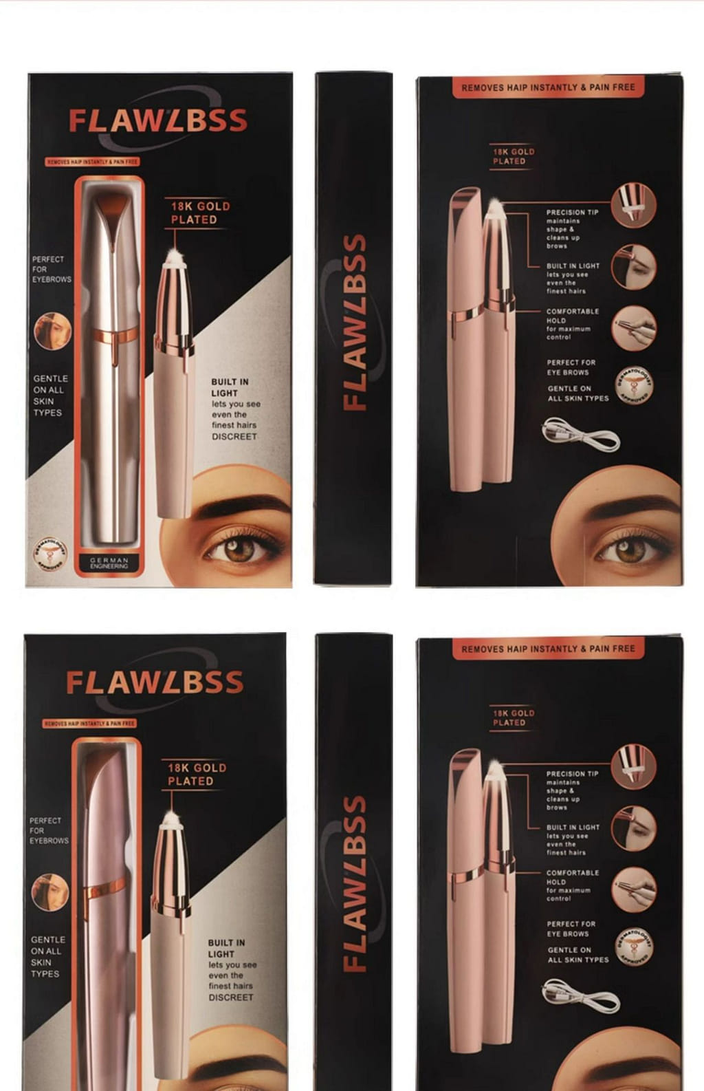 Electric eyebrow razor rose gold - Weee!