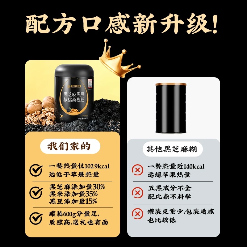 北京同仁堂黑芝麻黑豆核桃桑葚粉600g 營養早餐衝飲代餐粉- Weee!