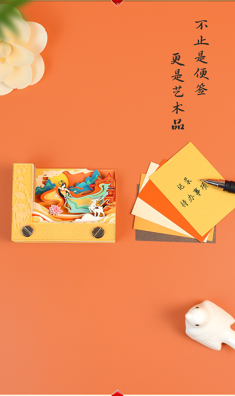 中國 FOXTAIL 故宮敦煌古風創意3D手撕便籤紙 國潮立體便籤本 伴手禮 桌面擺件 1件| *預計到達時間3-4周