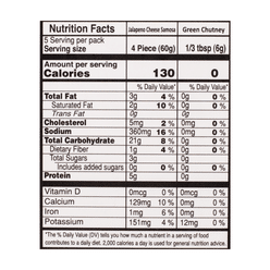 Vadilal Jalapeno Cheese Samosa 20pcs, Frozen 330 g