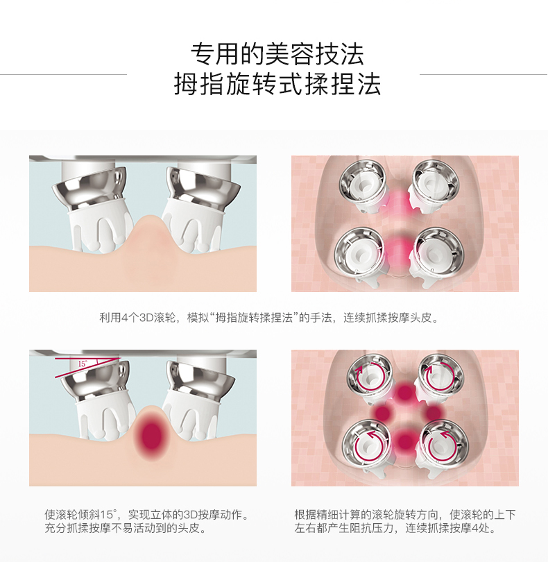 【日本直郵】日本ReFa GRACE HEAD SPA 黎琺 頭皮清潔按摩器 3D電動按摩頭皮按摩儀 1個