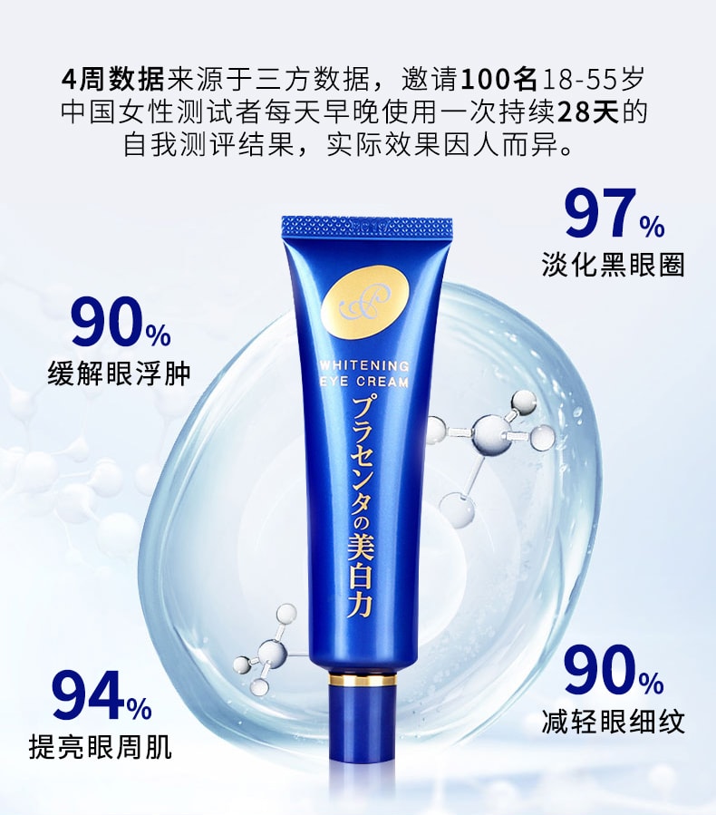 【日本直郵】MEISHOKU明色 胎盤素眼霜女去淡化黑眼圈眼袋細紋脂肪粒抗皺緊緻美白 30g