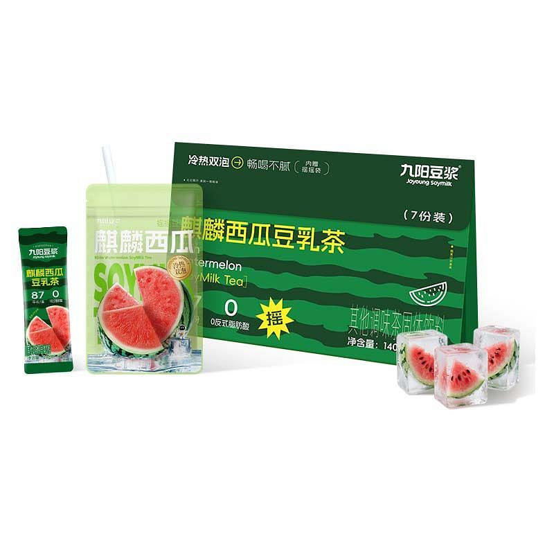 쩌양 두유 기린 수박 우유 차 1봉지 7회분 140g 140 그램