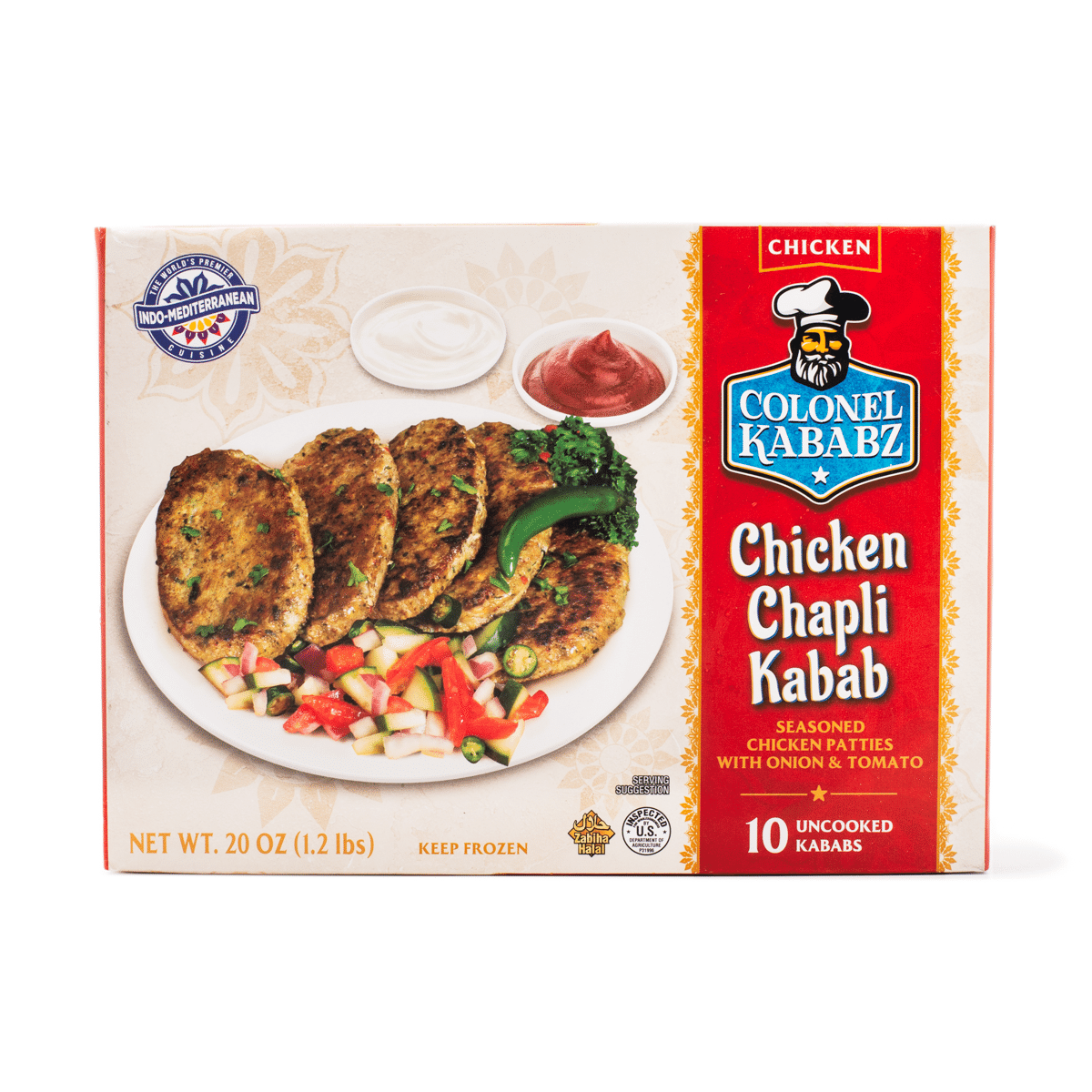 Chapli Kabab de Pollo Colonel Kababz, Congelado 20 onza(s)