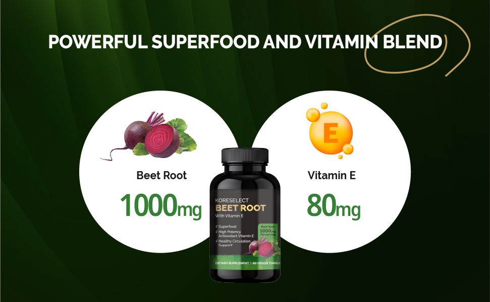 Beet Root Antioxidant Support Capsules With Vitamin E - KORESELECT