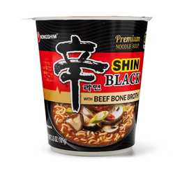Nongshim Shin Black Premium Noodle Soup, Cup 3.5 oz*6 pack
