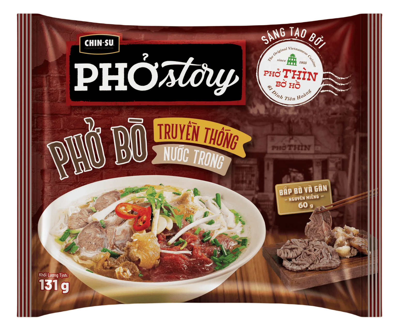 Chin-Su Beef Flavor Pho Noodles 131g 131 กรัม