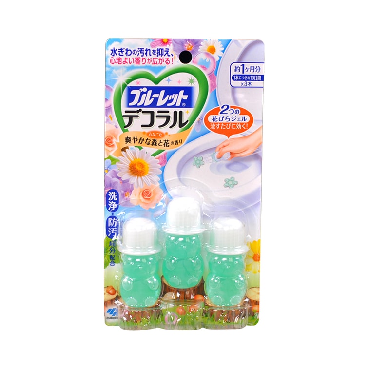商品详情 - 【日本直邮】KOBAYASHI小林制药 花瓣式马桶清洁凝胶 绿色#森林气息 3枚入 22.5g - image0