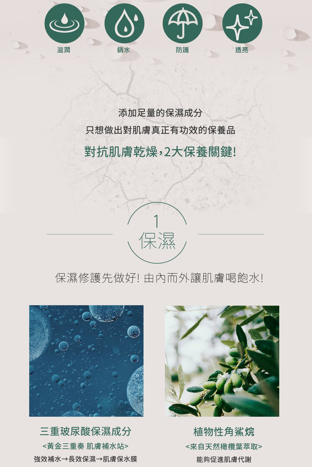 保濕修護先做好 由內而外讓肌膚喝飽水