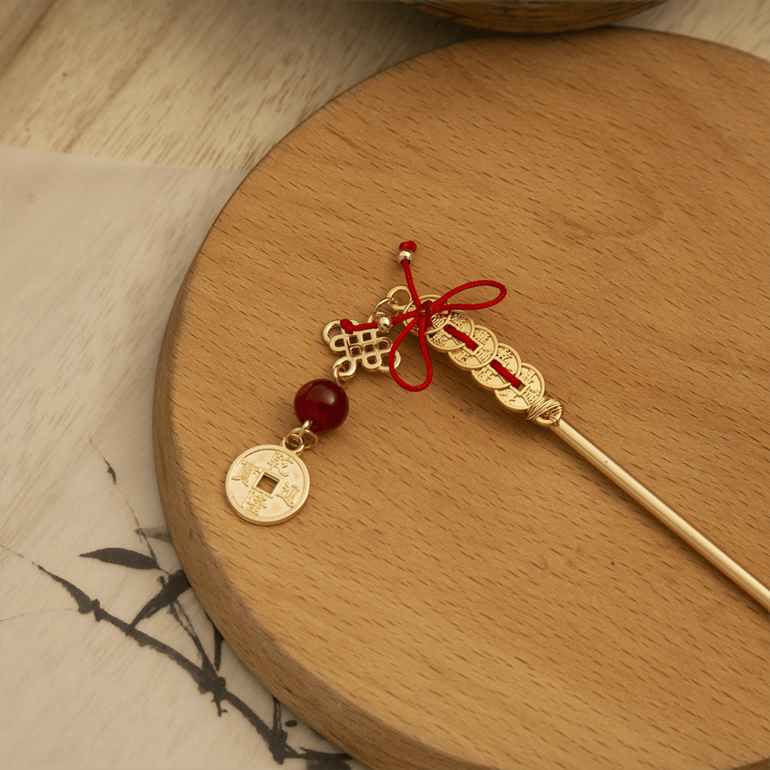 The God of wealth copper hairpin 1 each