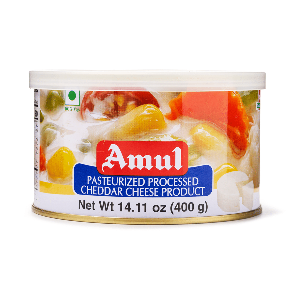 Queso Cheddar Procesado Amul, Lata 14.11 onza(s)