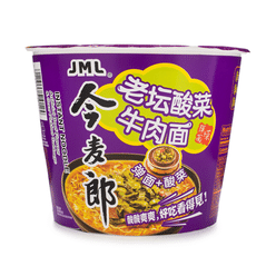 JinMaiLang Artificial Beef Flavor & Sour Pickled Cabbage Instant Noodle Bowl 120 g*12 pack