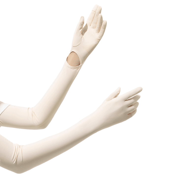 Sun Protection Gloves Arm Sleeves for Women Summer UV Protection White 1Pair 1 ส่วน