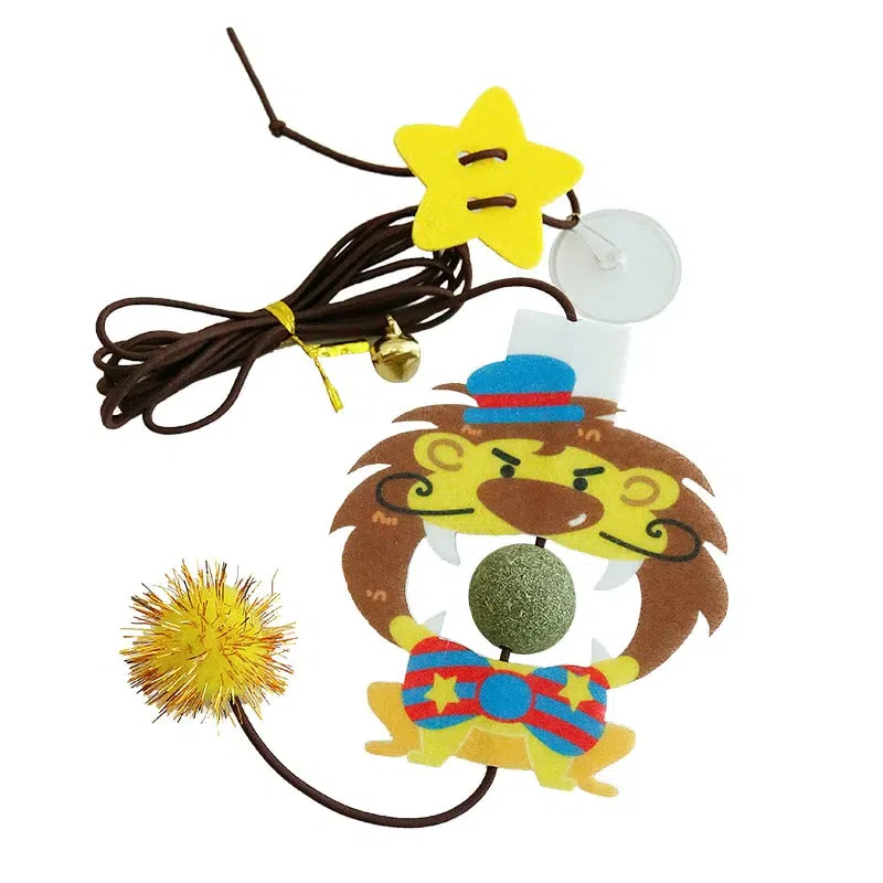 Cat Door Hanging Toy Catnip Antidozer 2 Meters Elastic Lanyard-Circus Lion Style 1 ส่วน