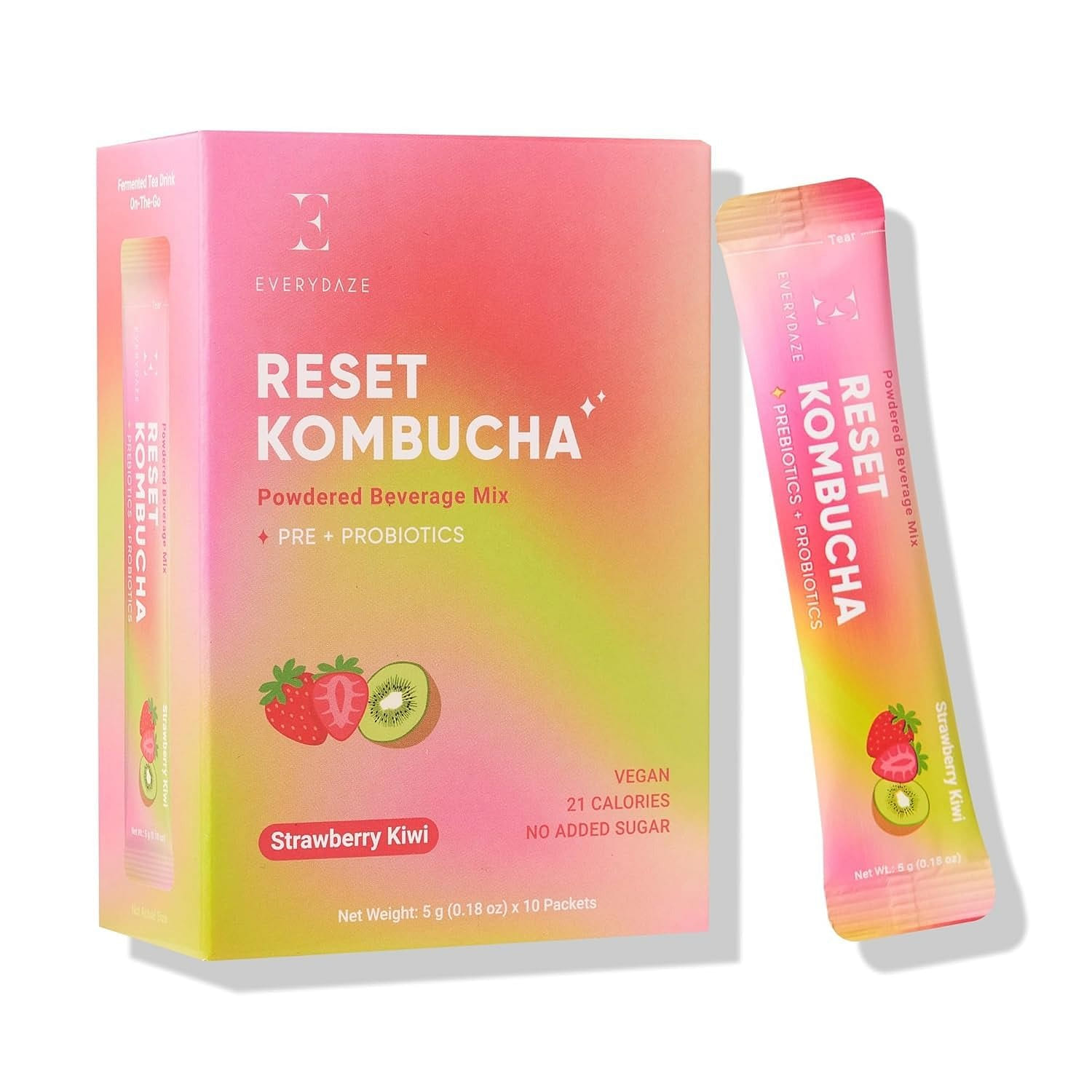 EVERYDAZE RESET KOMBUCHA-Strawberry Kiwi- 10 Packs 50 g