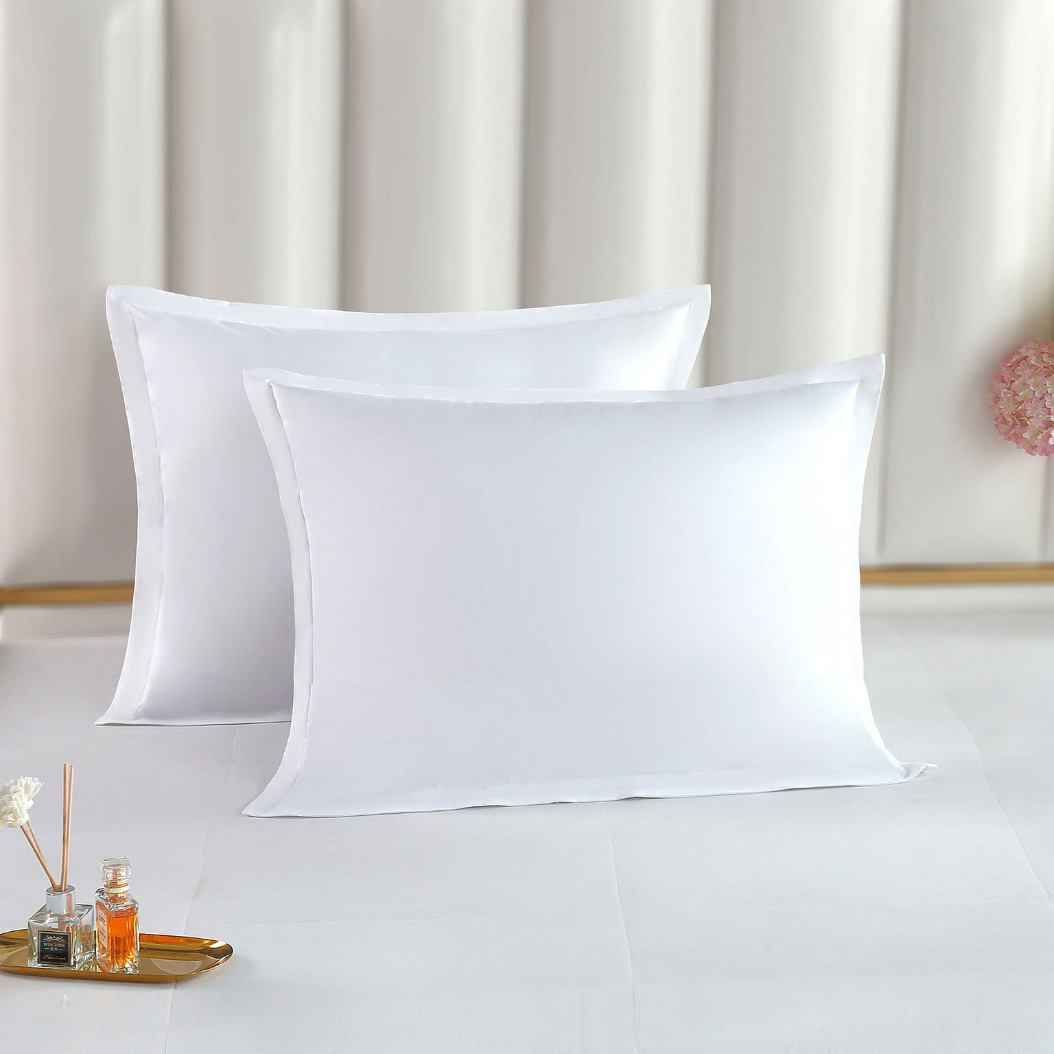 Long-staple Cotton Pillow Sham Set of 2-White-Full 1 ส่วน