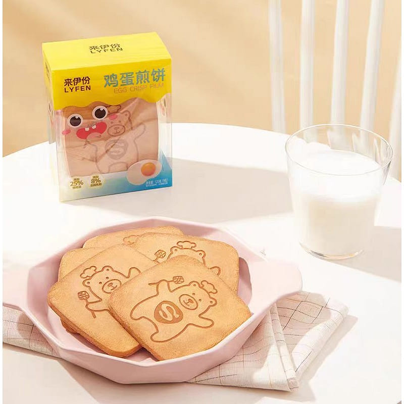 【来伊份】鸡蛋煎饼 甜而不腻 酥香薄脆饼干零食 120g*1盒 120 克