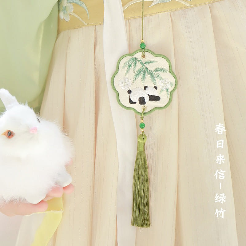 Embroidered Sachet Car Pendant Lucky Bag  Festival New Year Ornament-Panda 1 개