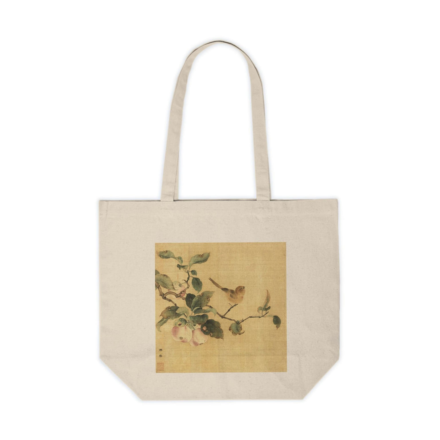Fruits and Bird - Cotton Canvas Tote Bag 18" x 15" 1 count