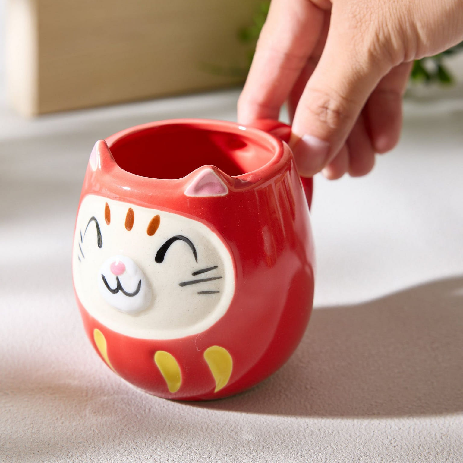 达摩猫马克杯 - 红色 280 克