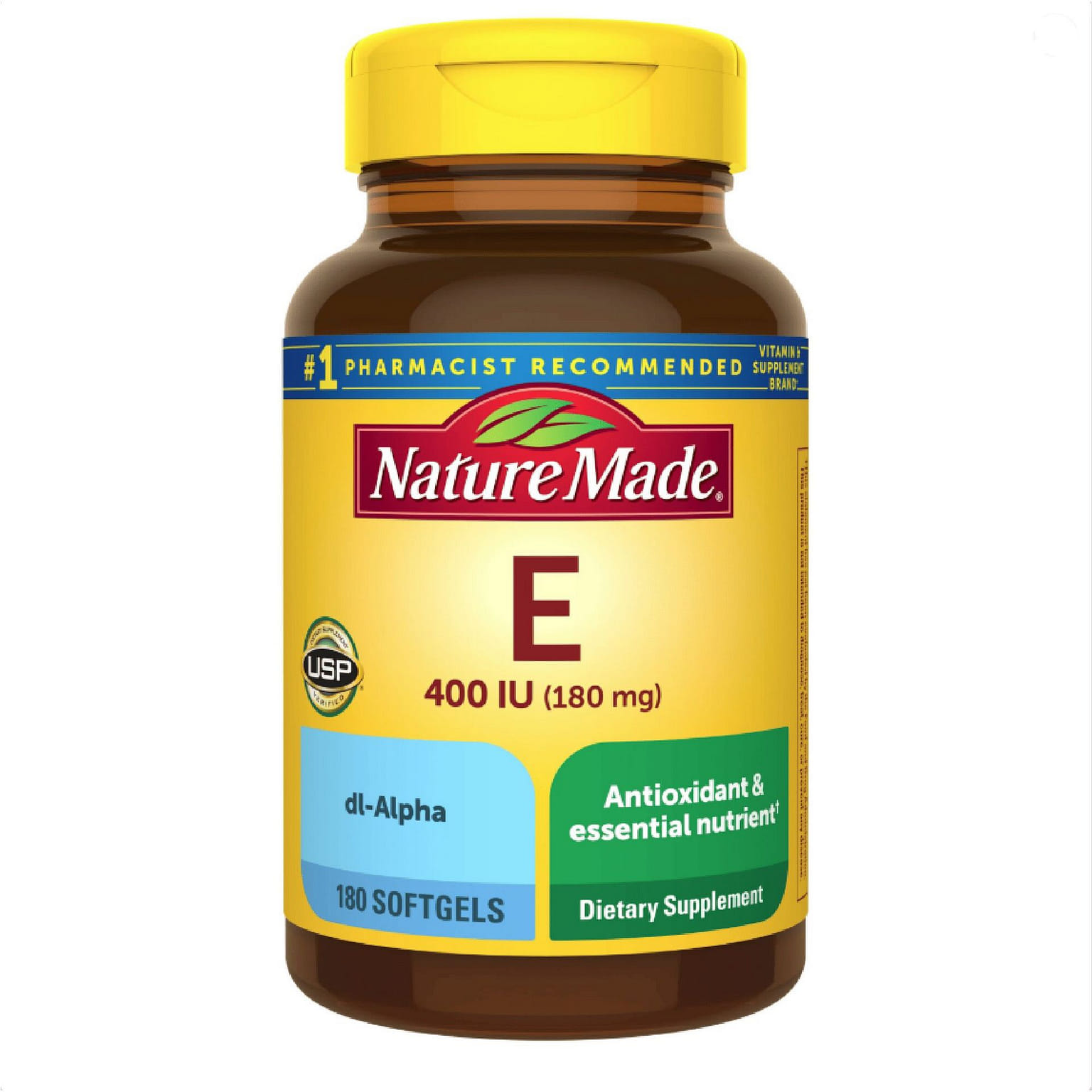 Nature Made Vitamin E 400IU 180 Softgels 1 bottle