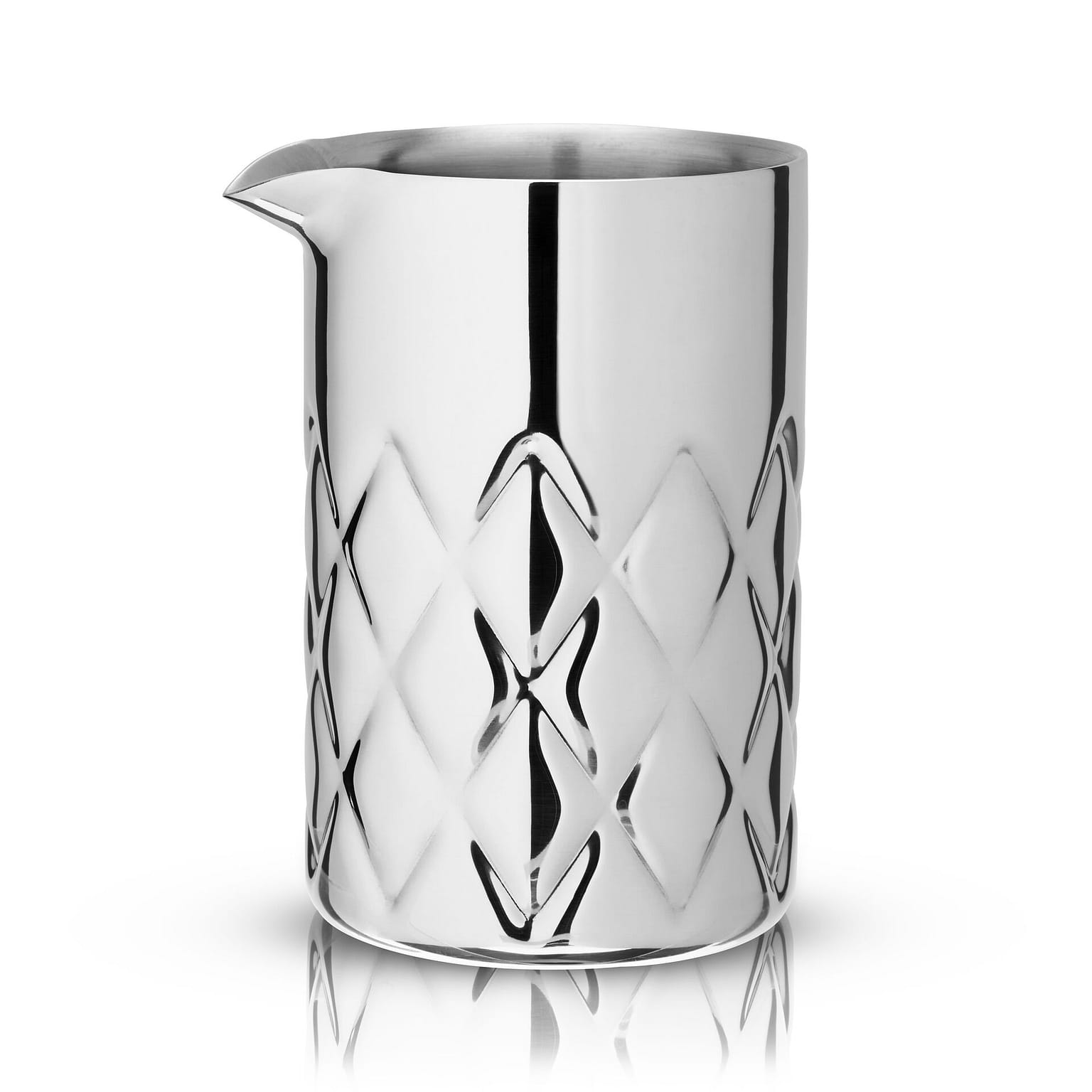 Viski Cocktail Mixing Glass 18.6 Oz Double Walled Stainless Steel Pitcher Design Bartending Glasses - Barware Essentials 550 밀리리터